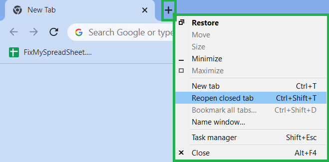 Reopen Closed Tabs With Chrome In One Click - Ideal After a Computer Reboot - FixMySpreadsheet.Live