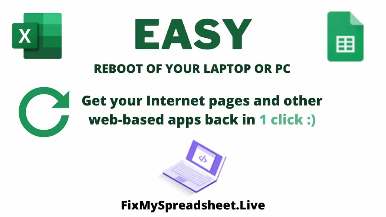 Slow Spreadsheet or Laptop - 1 Tip to Make your Reboot Easier & Faster For you You - FixMySpreadsheet.Live